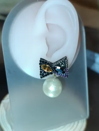 Pendientes Gargle de Perla y Cristalería