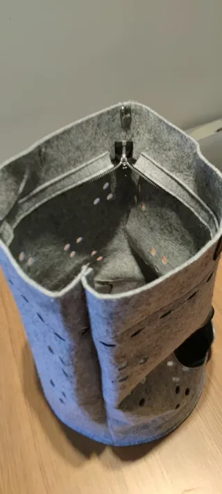 Cama Transportín Gatos Perros Gris Negro