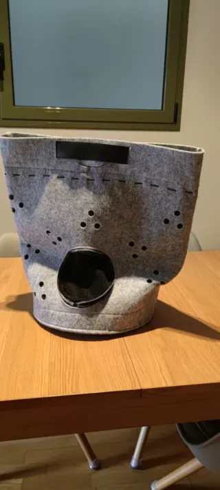 Cama Transportín Gatos Perros Gris Negro