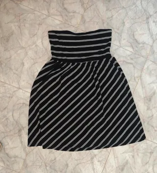 Vestido palabra de honor Esmara rayas