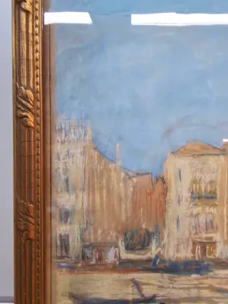 Cuadro Venecia Siglo XIX Firma a estudiar