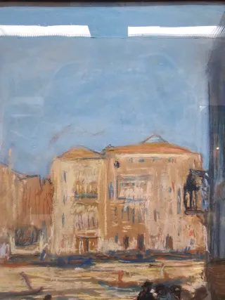 Cuadro Venecia Siglo XIX Firma a estudiar