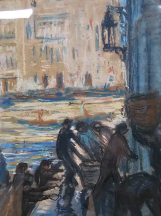 Cuadro Venecia Siglo XIX Firma a estudiar