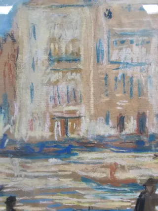 Cuadro Venecia Siglo XIX Firma a estudiar