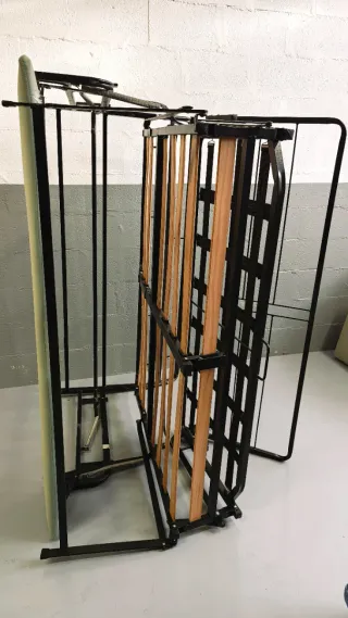 Sofá Cama Tela Azul y Amarillo