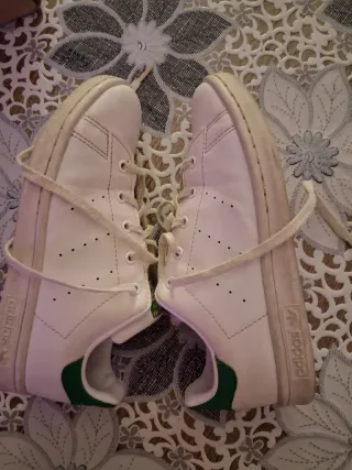 Scarpe Adidas Stan Smith Bianche Verdi 32