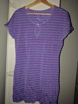 Vestido lila rayas verano ligero