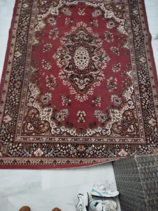 Alfombra clásica diseño oriental roja