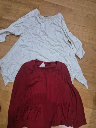 2 Blusas Talla Única A Mi Tie Roja y Blanca