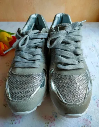 Scarpe da ginnastica donna grigio/argento