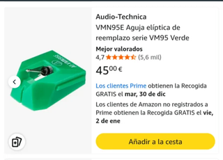 Nueva! Aguja Audio Technica AT VMN95E
