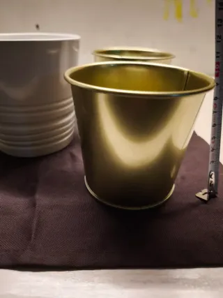 Set 4 vasetti metallo + 1 ceramica ikea