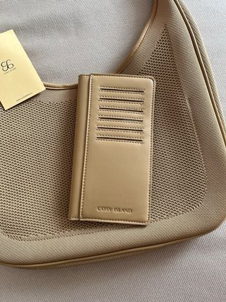 Set Borsa e Portacarte Cosy Island Beige