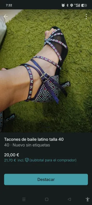 Tacones Baile Latino Talla 40 Morado