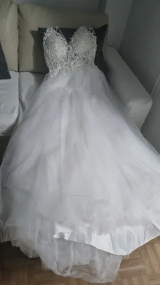 Vestido de Novia Blanco, nuevo sin uso
