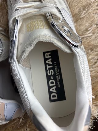 Golden Goose Dad Star Gris Blanco REFLECTANTE