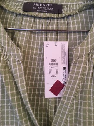 Vestido de cuadros verde Primark