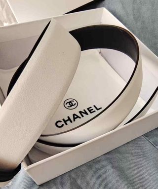 Cinturón Chanel Blanco y Negro