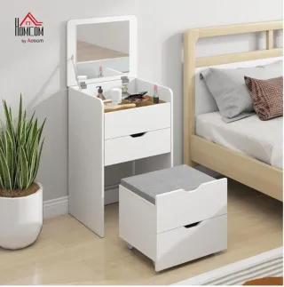 Mueble tocador blanco compacto