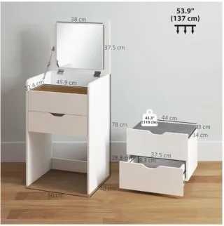 Mueble tocador blanco compacto
