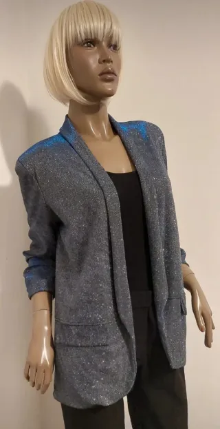 Blazer argento laminato
