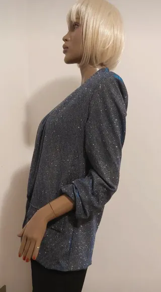 Blazer argento laminato