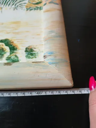 Quadro Zebre Dipinto Cornice 45x34cm