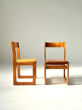 Silla de pino vintage 1970