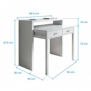 Escritorio extensible madera blanco