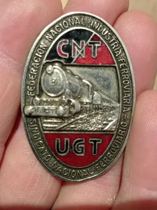 Insignia CNT UGT Ferrocarriles Guerra Civil