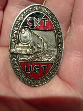 Insignia CNT UGT Ferrocarriles Guerra Civil