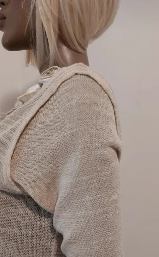 Cardigan lungo asimmetrico beige