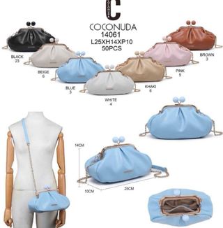 Borsetta Coconuda marrone con catena dorata