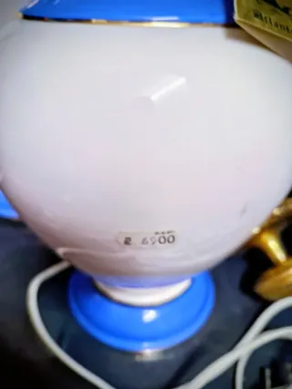 Lámparas de cerámica azul y blanco (2 uds)