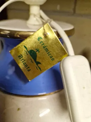 Lámparas de cerámica azul y blanco (2 uds)