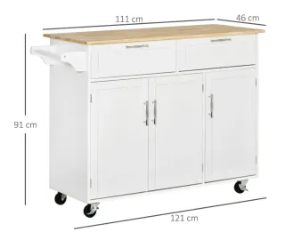 Mueble Carro Cocina 2 Cajones 6 Puertas