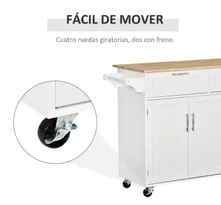 Mueble Carro Cocina 2 Cajones 6 Puertas