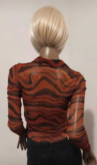 Camicetta fantasia marrone e arancione