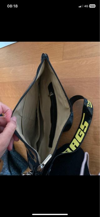 Borsa The Bags simil vernice nera