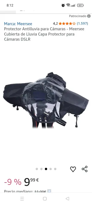 Protector Antilluvia Cámaras Meersee, Funda Lluvia