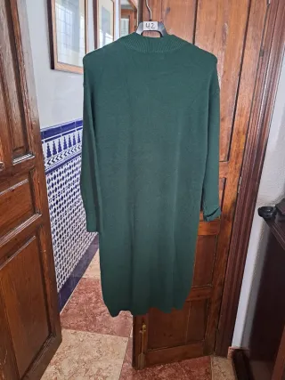 Vestido punto verde talla única sin estrenar