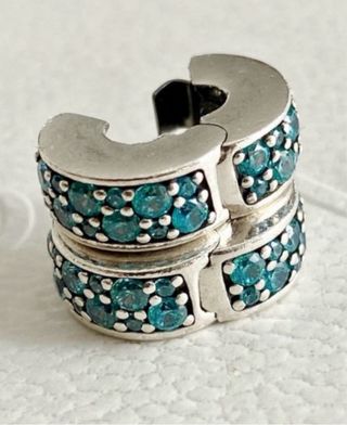 2 x Topes Pandora ORIGINALES color turquesa  clips