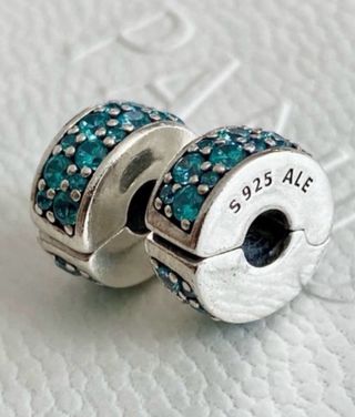2 x Topes Pandora ORIGINALES color turquesa  clips