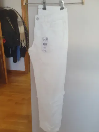 Pantalón Mango Blanco Talla M