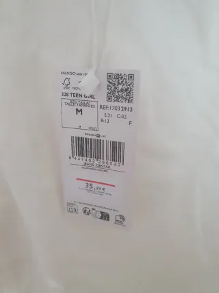 Pantalón Mango Blanco Talla M