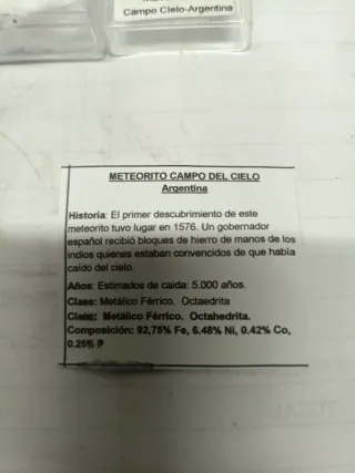 Meteorito Campo Cielo Argentina Minerali