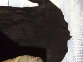 Vestido lana negro manga larga M