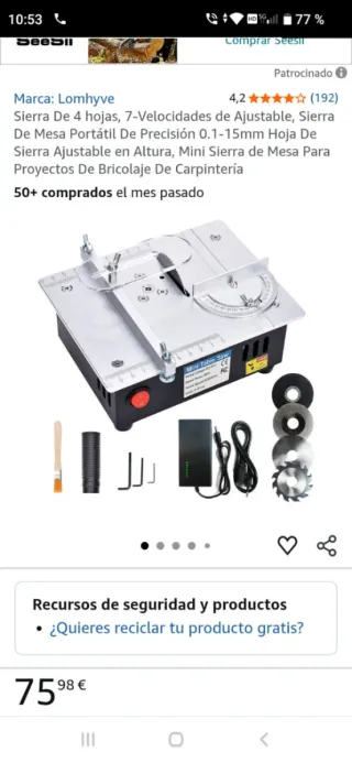 Mini Sierra de Mesa Portátil Lomhyve