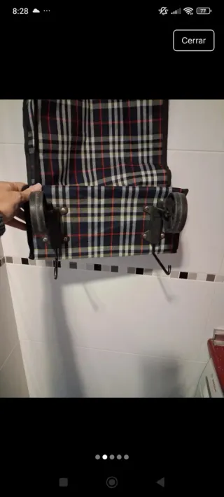 Bolsa de ruedas con estampado de cuadros.Plegable