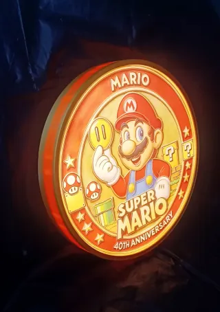Insegna Luminosa Super Mario 40° Anniversario